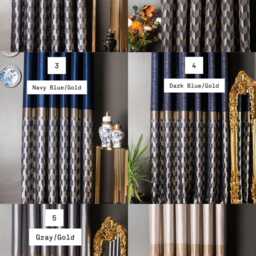 Geometric Black & Gold Curtains Custom Sizes Available - thumbnail 2