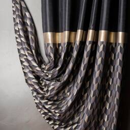 Geometric Black & Gold Curtains Custom Sizes Available - thumbnail 4