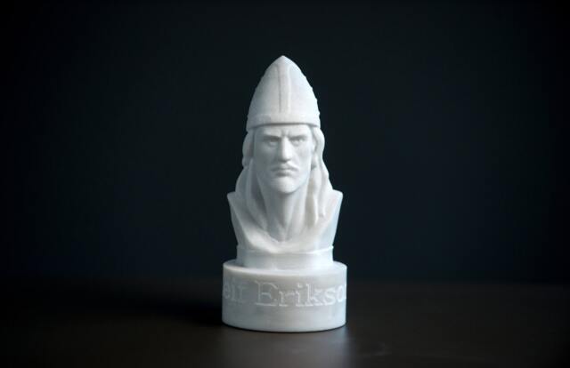 Marble Bust Of Leif Erikson Statue Carved Greek Marble Figurine Sculpture - image 1