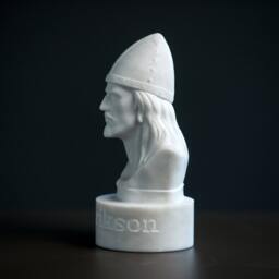 Marble Bust Of Leif Erikson Statue Carved Greek Marble Figurine Sculpture - thumbnail 4