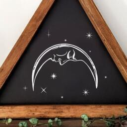 Sun & Moon Aztec Wood Sign Set Boho Wall Decor - thumbnail 3