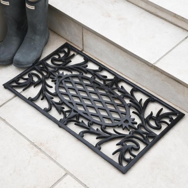 Cast Aluminum Black Ornate Doormat Country Home Entryway Mat - image 1