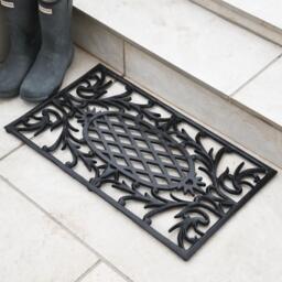 Cast Aluminum Black Ornate Doormat Country Home Entryway Mat - thumbnail 1