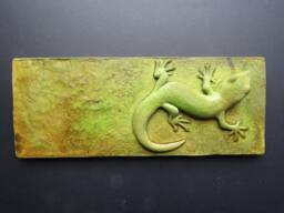 Gecko Concrete Art Tile High Relief Sculpture - thumbnail 1
