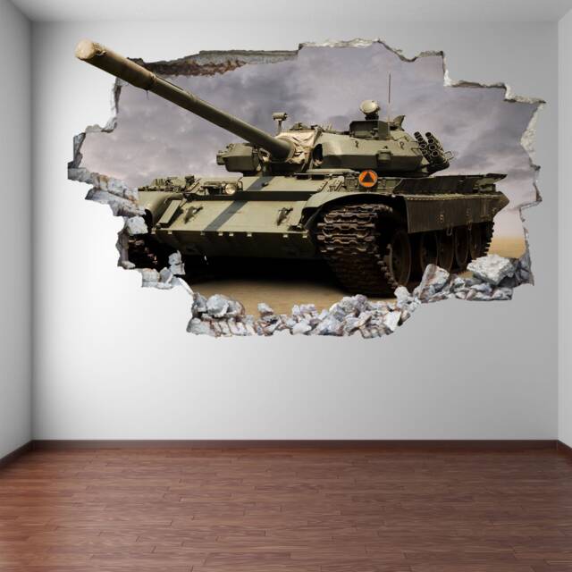 Tank Wall Decal Sticker - Mural For Boys Bedroom Kids Room Decor - Eb28 - image 1