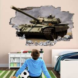 Tank Wall Decal Sticker - Mural For Boys Bedroom Kids Room Decor - Eb28 - thumbnail 2