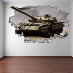 Tank Wall Decal Sticker - Mural For Boys Bedroom Kids Room Decor - Eb28 - thumbnail 1