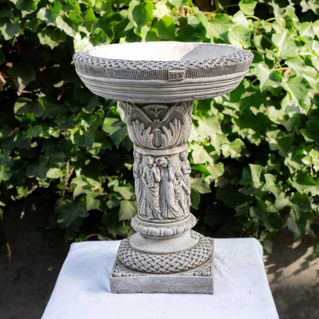 Elegant Parisian Stone Cast Bird Bath Garden Decor - image 1