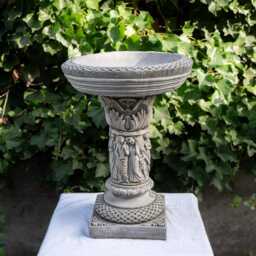 Elegant Parisian Stone Cast Bird Bath Garden Decor - thumbnail 3