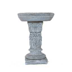 Elegant Parisian Stone Cast Bird Bath Garden Decor - thumbnail 4