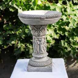 Elegant Parisian Stone Cast Bird Bath Garden Decor