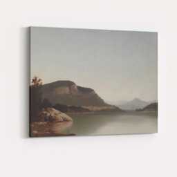 Serene Mountain Lake Landscape Neutral Toned Impressionist Painting Canvas Wall Art Print Decor Picture Ready To Hang - thumbnail 4