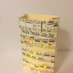1 Large Custom Made Star Luminary, Vintage Sheet Music Light, Luminary Bag, Luminaries, Decor, Starry Night - thumbnail 2