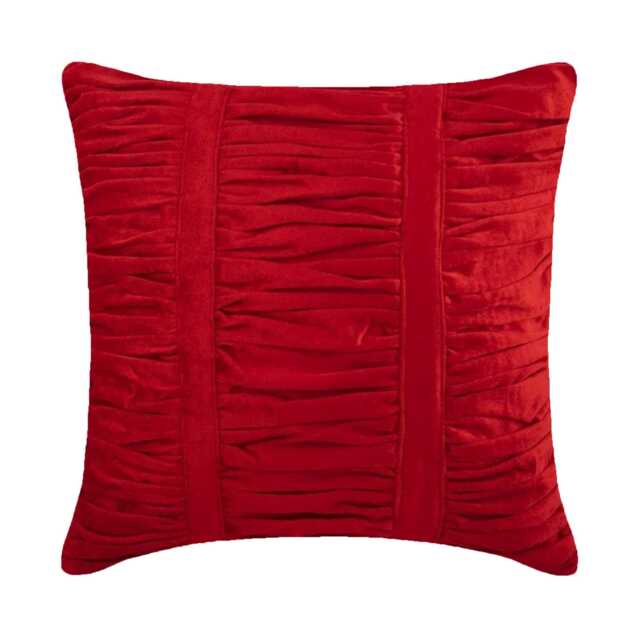"Designer Ruched Red Pillow Sham 24""x24""/26""x26" - image 1