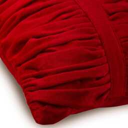 "Designer Ruched Red Pillow Sham 24""x24""/26""x26" - thumbnail 2