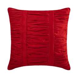 "Designer Ruched Red Pillow Sham 24""x24""/26""x26"