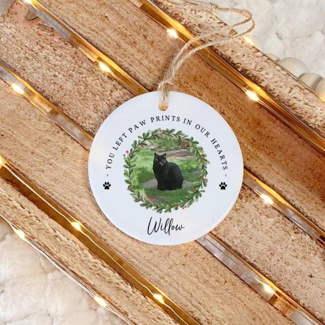 Personalised Dog Memorial Christmas Bauble, Pet Memorial, Ornament Decoration, Loss Keepsake, Paw Prints - image 1