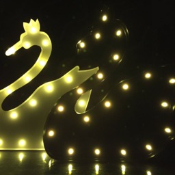 Swan Marquee Light, White Metal Nursery Night Light - thumbnail 4