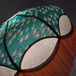 "Japanese Paper Dome Lampshades With Fringe ""Agatha" - thumbnail 3