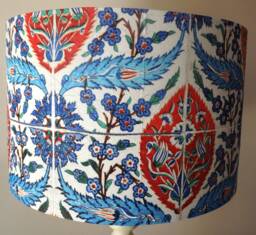 Blue Moroccan Tile Lampshade, Orange, Shabby Chic, Floral, Fatta Da Mamma Free Gift