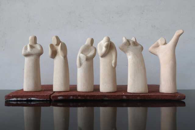 Emotion Figurines Set Play Therapy Tools, Handmade Sculpture Set - image 1