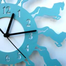 Metal Clock, Wall Animal Prancing Horse Clock - thumbnail 2