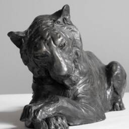 Bronze Tiger Sculpture Original Art Decor By Kindrie Grove - thumbnail 3