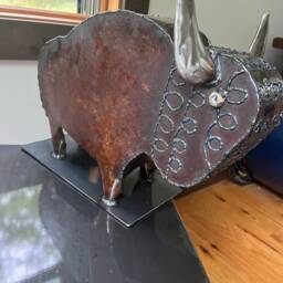 Tabletop Metal Wild Buffalo, Bison Steel Art Sculpture - thumbnail 4