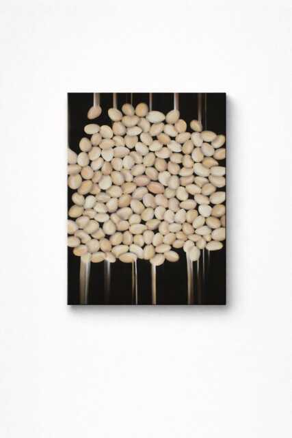 Abstract Neutral Wall Art - Pattern Geometric Oil Painting in Brown & Beige Colors - image 1