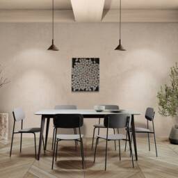 Abstract Neutral Wall Art - Pattern Geometric Oil Painting in Brown & Beige Colors - thumbnail 4