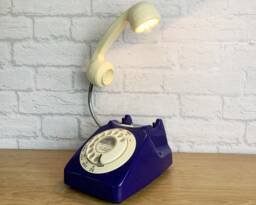 Quirky Gift For A Couple, Navy & Cream Telephone Lamp - thumbnail 1