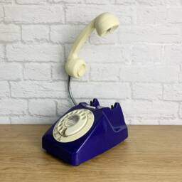 Quirky Gift For A Couple, Navy & Cream Telephone Lamp - thumbnail 4