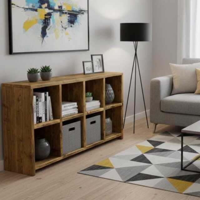 Edith - Handmade Reclaimed Wood Vinyl Storage Unit Modern Rustic Display Cabinet - image 1