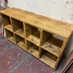 Edith - Handmade Reclaimed Wood Vinyl Storage Unit Modern Rustic Display Cabinet - thumbnail 2
