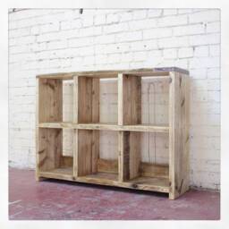 Edith - Handmade Reclaimed Wood Vinyl Storage Unit Modern Rustic Display Cabinet - thumbnail 4