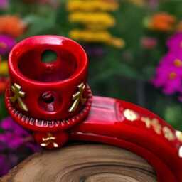 Japanese Red Pagoda Sculpture Concrete Massive Statue Stone Lantern Figurine Zen Garden Decoration Handmade - thumbnail 2