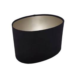 Black Oval Lampshade in Velvet With Champagne Lining - thumbnail 1