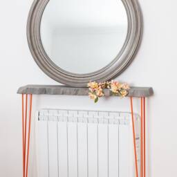 Grey Live Edge Round Corners Wood Console Table With Hairpin Legs, Rustic Hallway Table, Entryway - thumbnail 2
