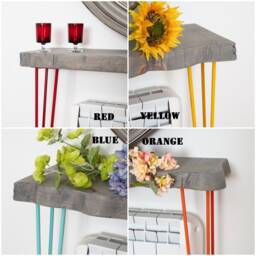 Grey Live Edge Round Corners Wood Console Table With Hairpin Legs, Rustic Hallway Table, Entryway - thumbnail 4