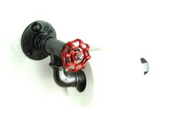 Toilet Paper Dispenser Model 2 - Industrial Style Steering Wheel Made Of Plumbing Fittings - thumbnail 1