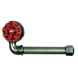 Toilet Paper Dispenser Model 2 - Industrial Style Steering Wheel Made Of Plumbing Fittings - thumbnail 4