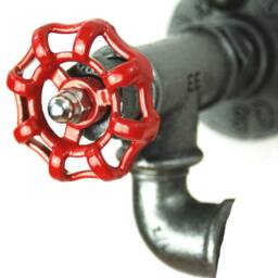 Toilet Paper Dispenser Model 2 - Industrial Style Steering Wheel Made Of Plumbing Fittings - thumbnail 3