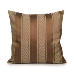 Light & Dark Tan Pillow, Striped Throw Pillow Covers, Decorative Cover, Cushion Accent Silk Blend