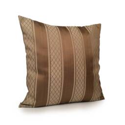 Light & Dark Tan Pillow, Striped Throw Pillow Covers, Decorative Cover, Cushion Accent Silk Blend - thumbnail 2