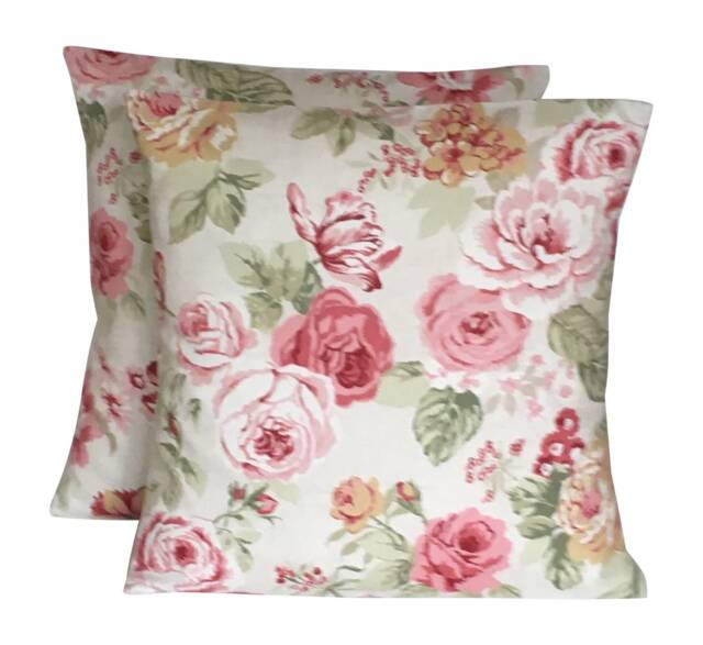 Clarke & Genevieve Floral Cushion Cover Vintage Pink Sage Green - image 1