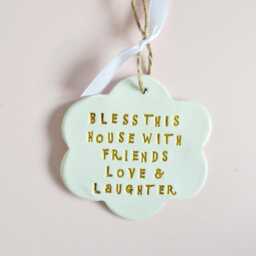 Bless Home Quote Ornament Sign Blessing Sentiment Thoughtful Plaque Meaningful Housewarming Friends Family Gift - thumbnail 2