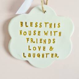 Bless Home Quote Ornament Sign Blessing Sentiment Thoughtful Plaque Meaningful Housewarming Friends Family Gift - thumbnail 3