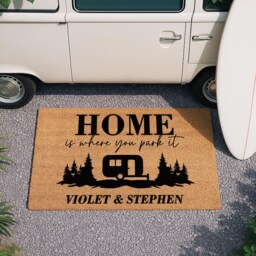 Personalised Home Is Where You Park It Camper Motorhome Coir Doormat - Personalized Accessories Custom Camping Rug Gift - thumbnail 3