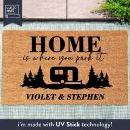 Personalised Home Is Where You Park It Camper Motorhome Coir Doormat - Personalized Accessories Custom Camping Rug Gift - thumbnail 4