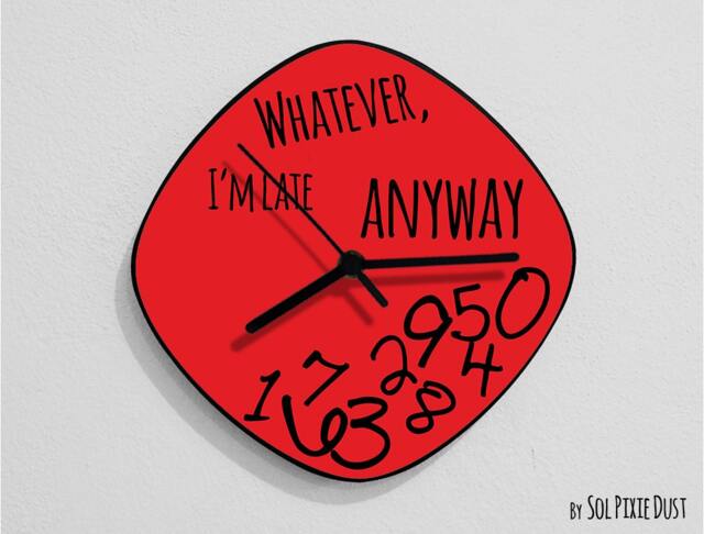 Whatever I'm Late Anyway/Oval Red - Wall Clock - image 1